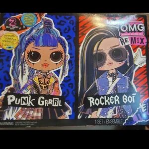 L.O.L. Surprise! O.M.G. Remix Rocker Boi and Punk Grrrl 2 Pack of fashion dolls.